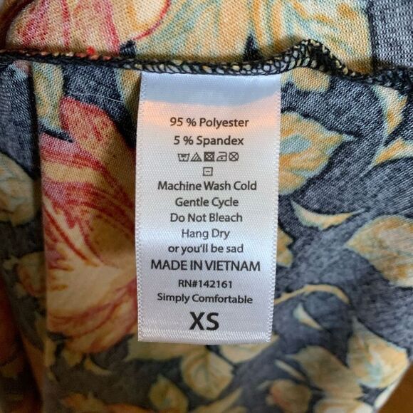 Lularoe rose print travel comfortable high low XS dress - Picture 3 of 3